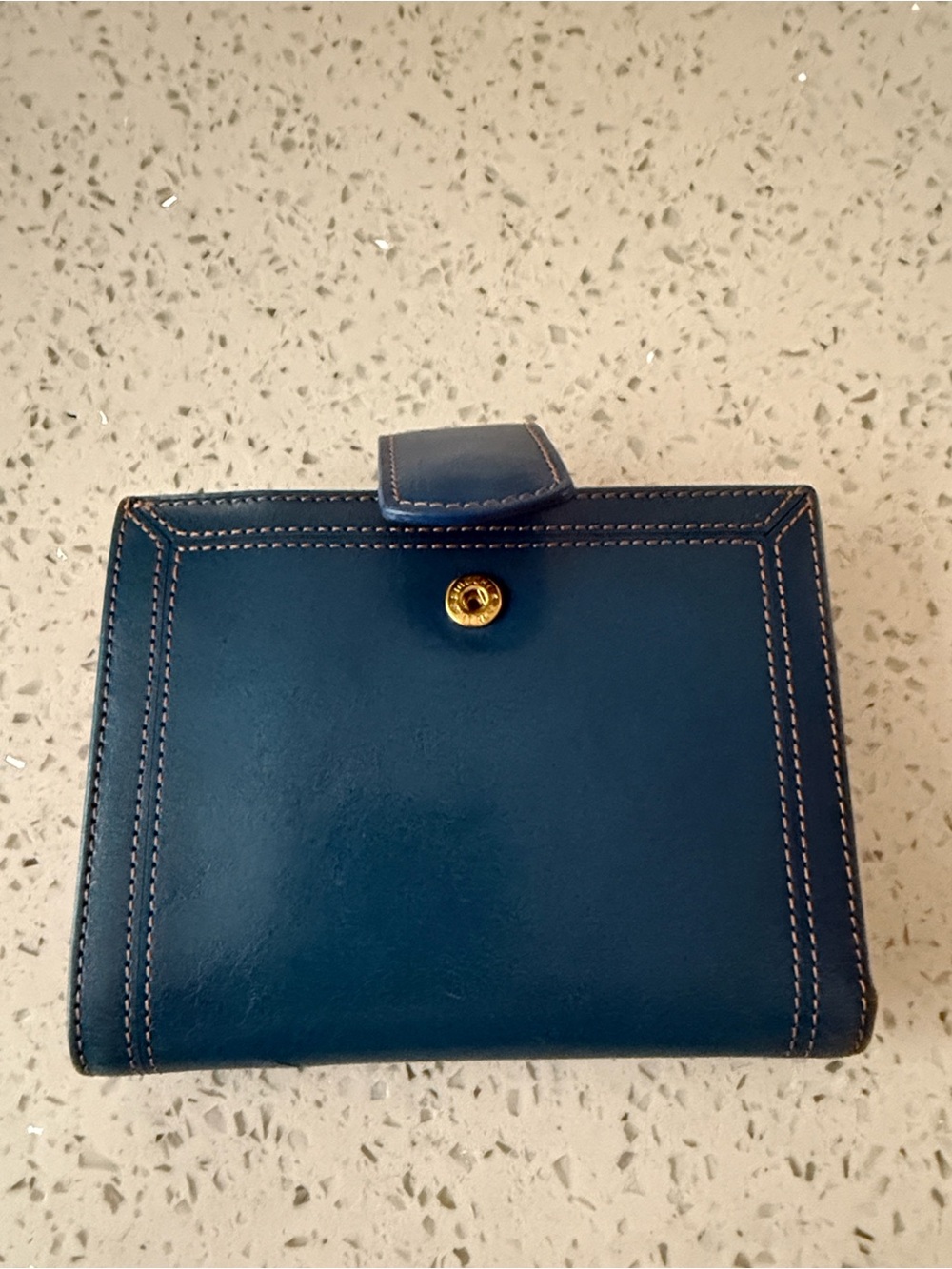 Teal Leather Snap Wallet